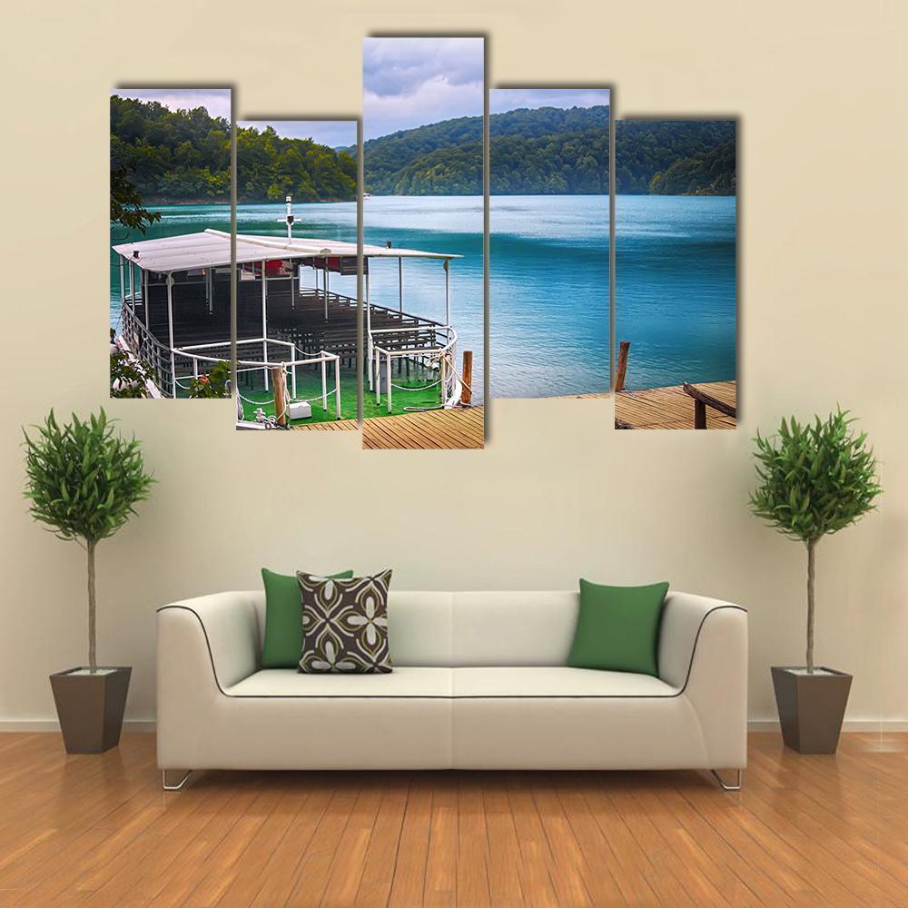 Plitvice Lakes Of Croatia Canvas Wall Art-5 Pop-Gallery Wrap-47" x 32"-Tiaracle