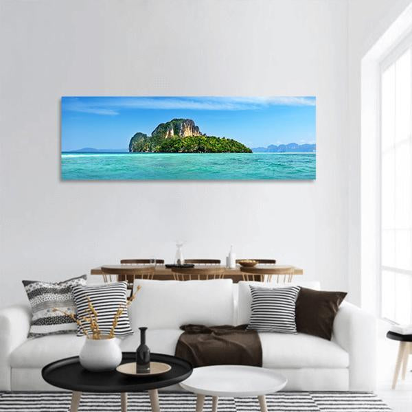 Poda Island In Thailand Panoramic Canvas Wall Art-1 Piece-36" x 12"-Tiaracle