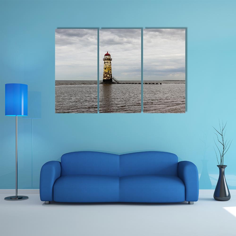 Point Of Ayr Derelict Lighthouse Canvas Wall Art-3 Horizontal-Gallery Wrap-37" x 24"-Tiaracle