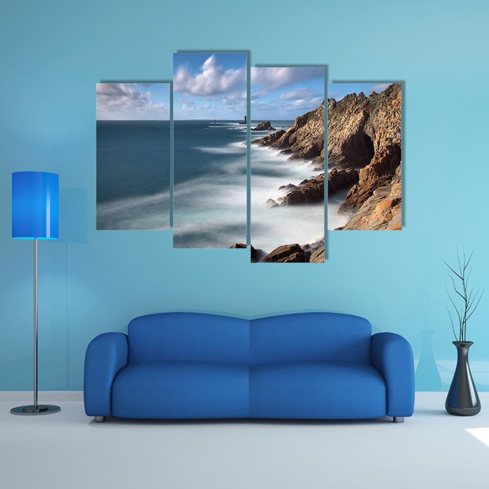 Pointe Du Raz in Brittany In France Canvas Wall Art-4 Pop-Gallery Wrap-50" x 32"-Tiaracle
