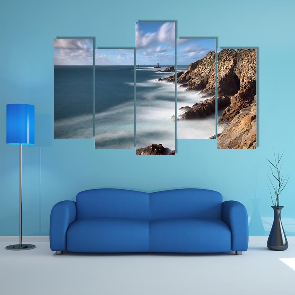 Pointe Du Raz in Brittany In France Canvas Wall Art-5 Pop-Gallery Wrap-47" x 32"-Tiaracle