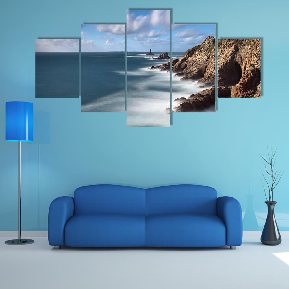 Pointe Du Raz in Brittany In France Canvas Wall Art-5 Star-Gallery Wrap-62" x 32"-Tiaracle