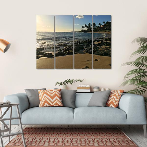 Poipu Beach Park On The Hawaiian Island Of Kauai Canvas Wall Art-4 Horizontal-Gallery Wrap-34" x 24"-Tiaracle