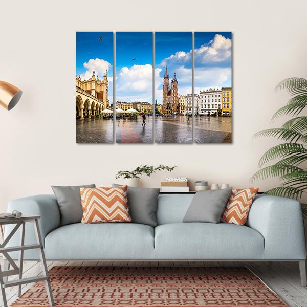 Poland's Historic Center Canvas Wall Art-4 Horizontal-Gallery Wrap-34" x 24"-Tiaracle
