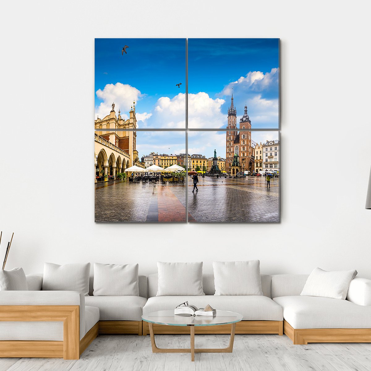Poland's Historic Center Canvas Wall Art-4 Square-Gallery Wrap-17" x 17"-Tiaracle