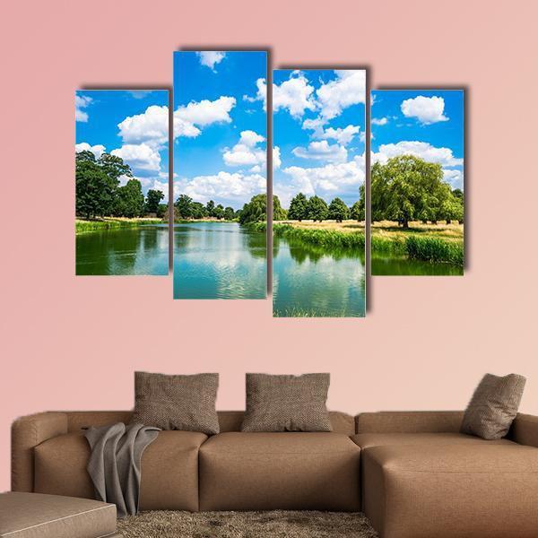 Pond In Hampton Court Park In South London Canvas Wall Art-4 Pop-Gallery Wrap-50" x 32"-Tiaracle