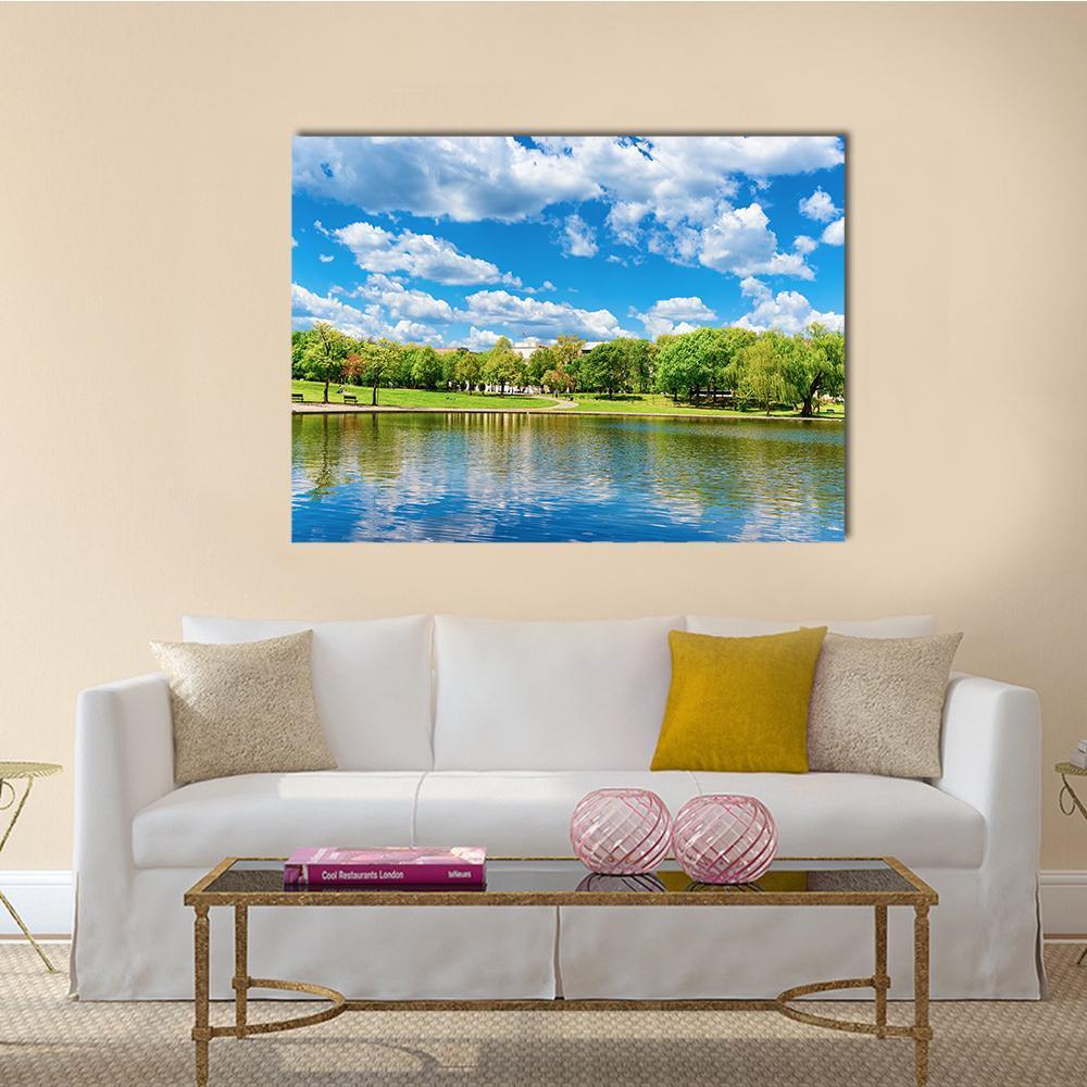 Pond In National Mall Washington Canvas Wall Art-1 Piece-Gallery Wrap-48" x 32"-Tiaracle