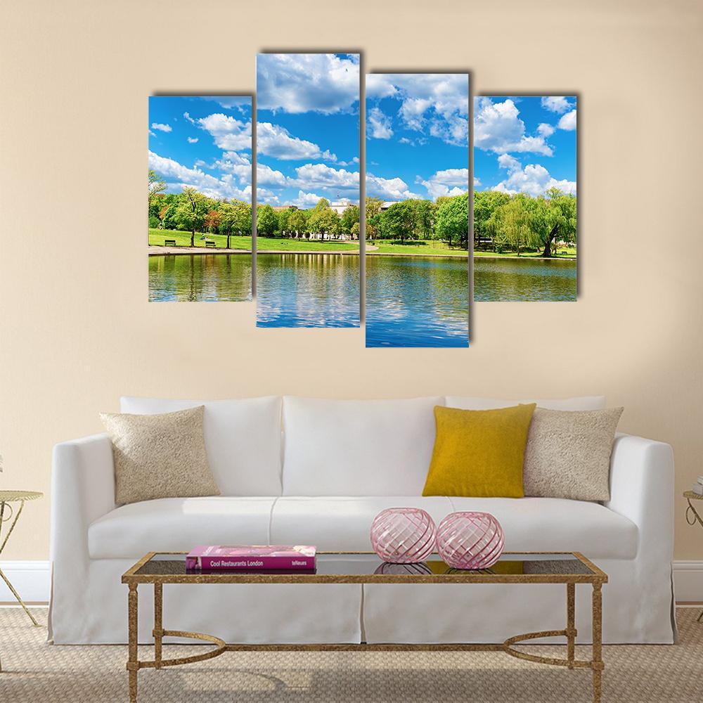 Pond In National Mall Washington Canvas Wall Art-4 Pop-Gallery Wrap-50" x 32"-Tiaracle