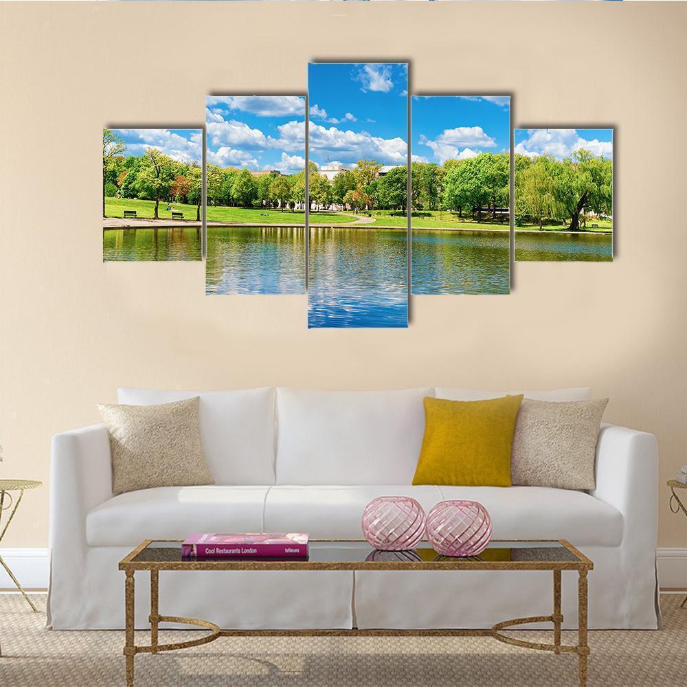 Pond In National Mall Washington Canvas Wall Art-5 Star-Gallery Wrap-62" x 32"-Tiaracle