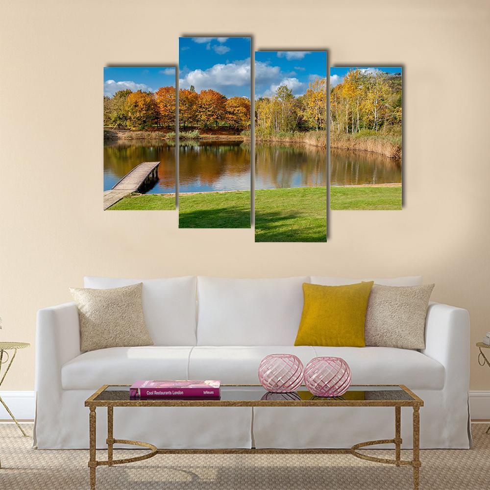Pond In Public Park Szczesliwice In Warsaw Canvas Wall Art-4 Pop-Gallery Wrap-50" x 32"-Tiaracle