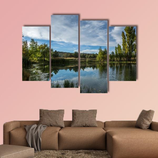 Pond In The Arizona Desert Canvas Wall Art-4 Pop-Gallery Wrap-50&quot; x 32&quot;-Tiaracle
