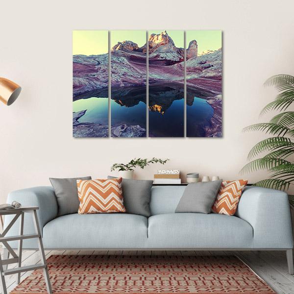 Pond In Vermilion Cliffs Canvas Wall Art-4 Horizontal-Gallery Wrap-34" x 24"-Tiaracle