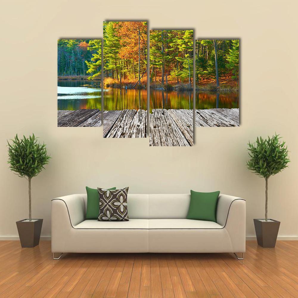 Pond In White Mountain Canvas Wall Art-4 Pop-Gallery Wrap-50" x 32"-Tiaracle