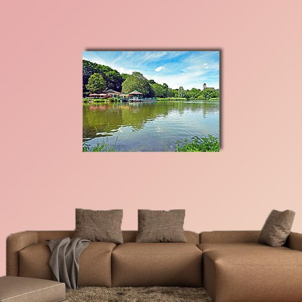 Pond Schlossteich In Chemnitz Germany Canvas Wall Art-1 Piece-Gallery Wrap-48" x 32"-Tiaracle