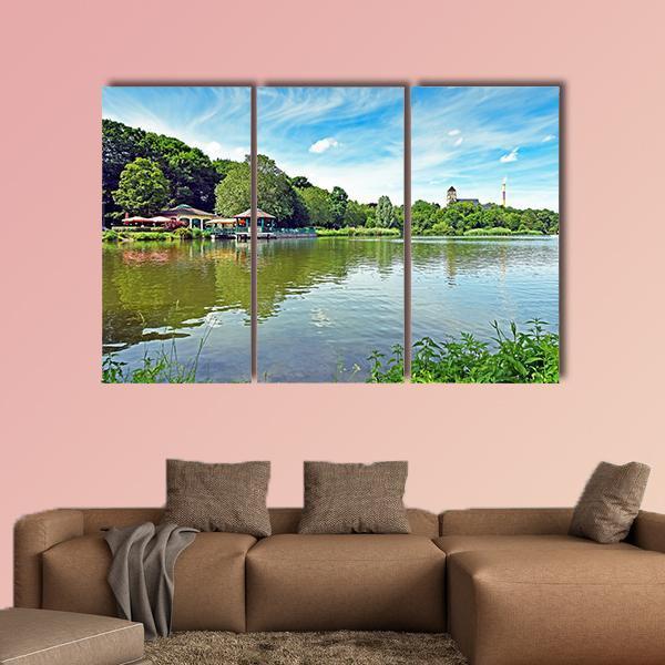 Pond Schlossteich In Chemnitz Germany Canvas Wall Art-3 Horizontal-Gallery Wrap-25" x 16"-Tiaracle