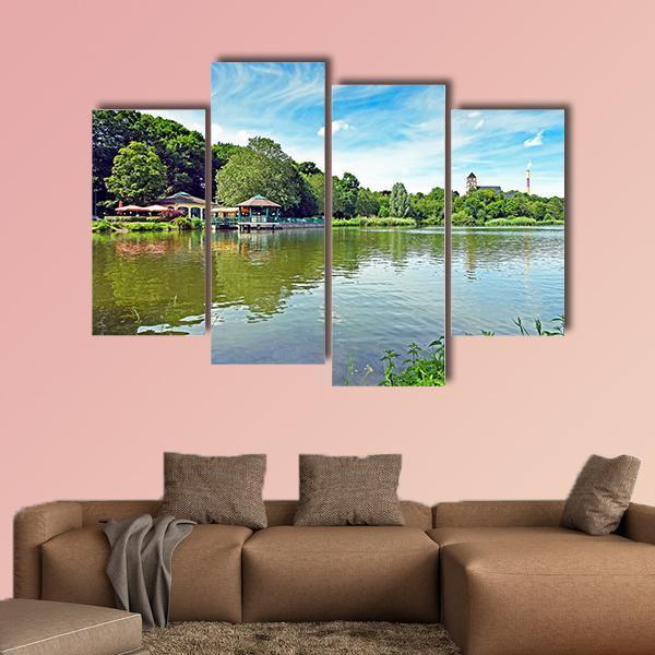 Pond Schlossteich In Chemnitz Germany Canvas Wall Art-4 Pop-Gallery Wrap-50" x 32"-Tiaracle