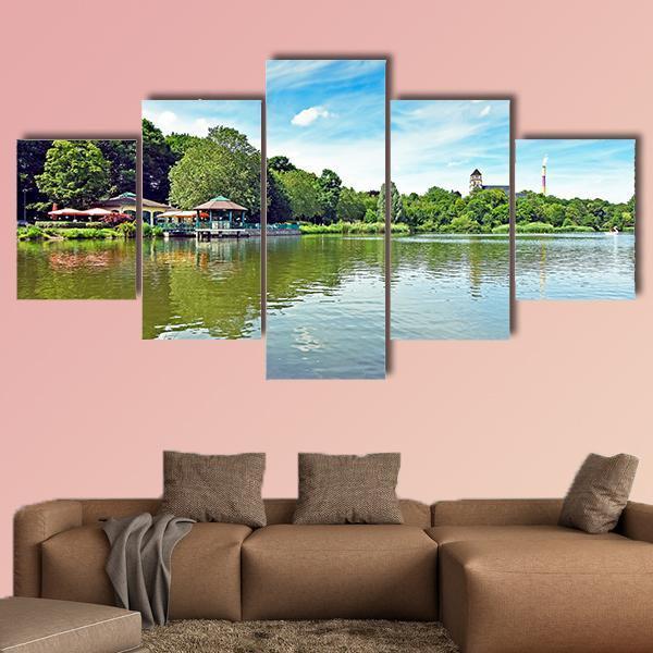 Pond Schlossteich In Chemnitz Germany Canvas Wall Art-4 Pop-Gallery Wrap-50" x 32"-Tiaracle