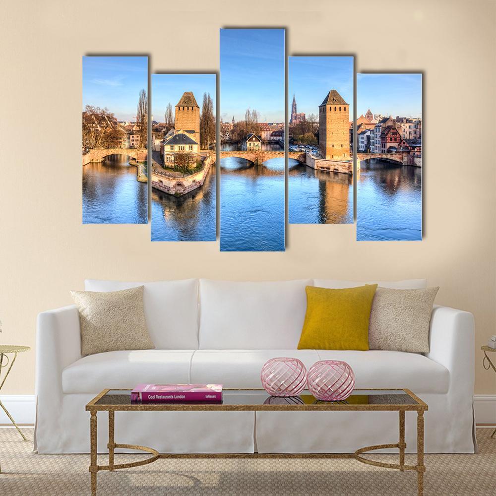 Ponts Couverts Strasbourg Canvas Wall Art-5 Pop-Gallery Wrap-47" x 32"-Tiaracle