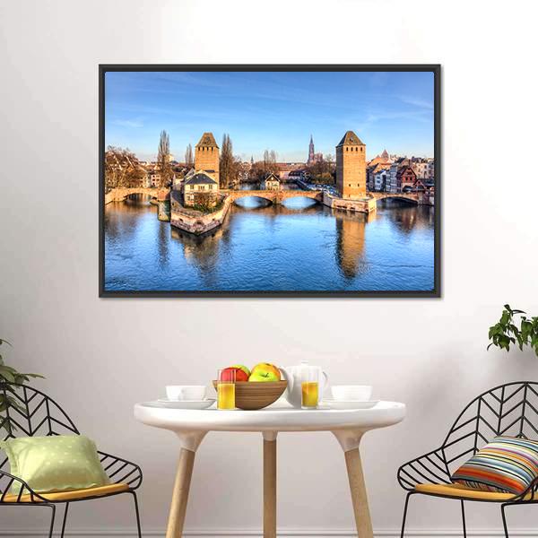 Ponts Couverts Strasbourg Canvas Wall Art-3 Horizontal-Gallery Wrap-25" x 16"-Tiaracle