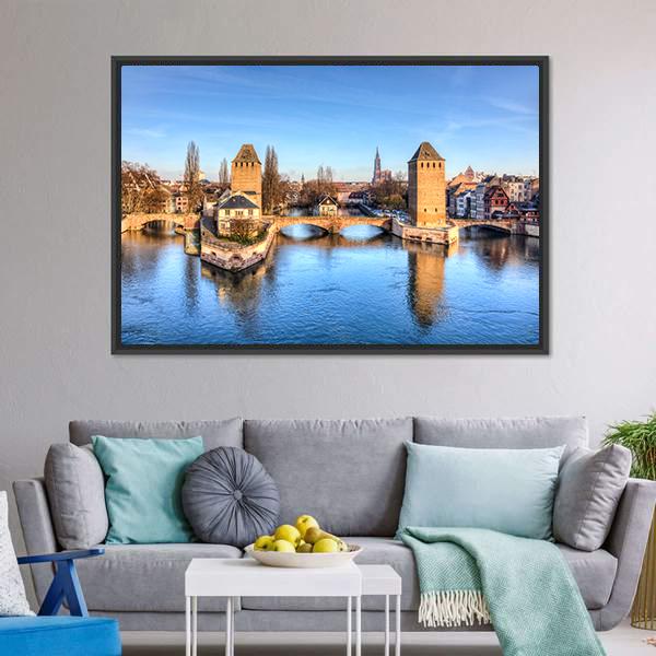 Ponts Couverts Strasbourg Canvas Wall Art-3 Horizontal-Gallery Wrap-25" x 16"-Tiaracle