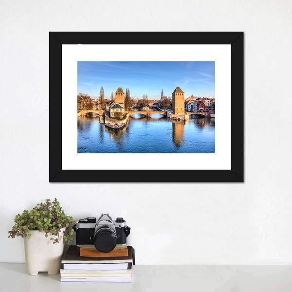 Ponts Couverts Strasbourg Canvas Wall Art-1 Piece-Framed Print-20" x 16"-Tiaracle