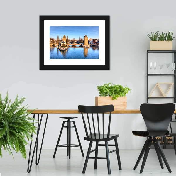 Ponts Couverts Strasbourg Canvas Wall Art-3 Horizontal-Gallery Wrap-25" x 16"-Tiaracle