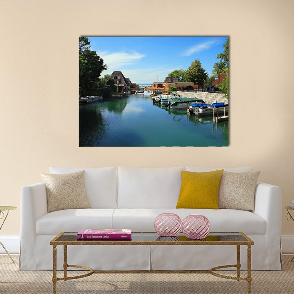 Popular Vacation Spot On Lake Michigan Canvas Wall Art-1 Piece-Gallery Wrap-48" x 32"-Tiaracle