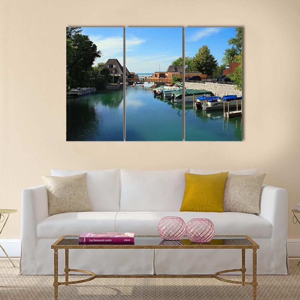 Popular Vacation Spot On Lake Michigan Canvas Wall Art-3 Horizontal-Gallery Wrap-37" x 24"-Tiaracle