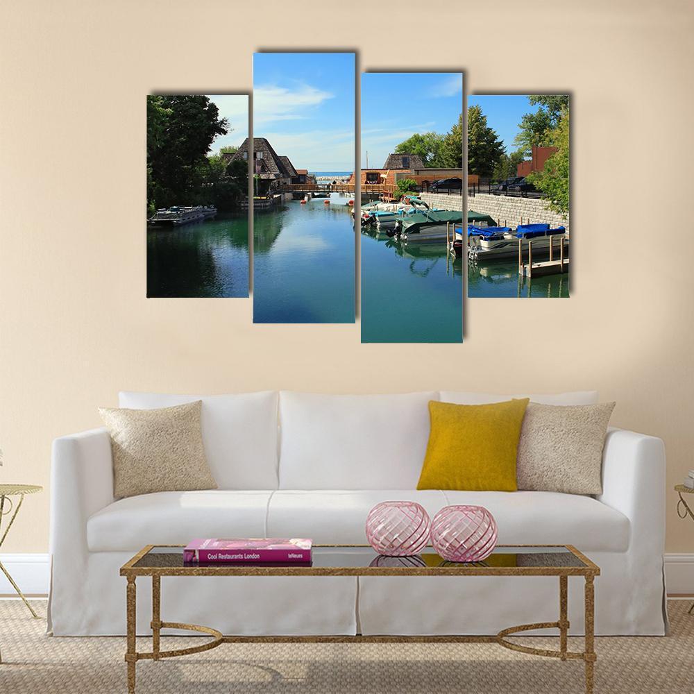 Popular Vacation Spot On Lake Michigan Canvas Wall Art-4 Pop-Gallery Wrap-50" x 32"-Tiaracle