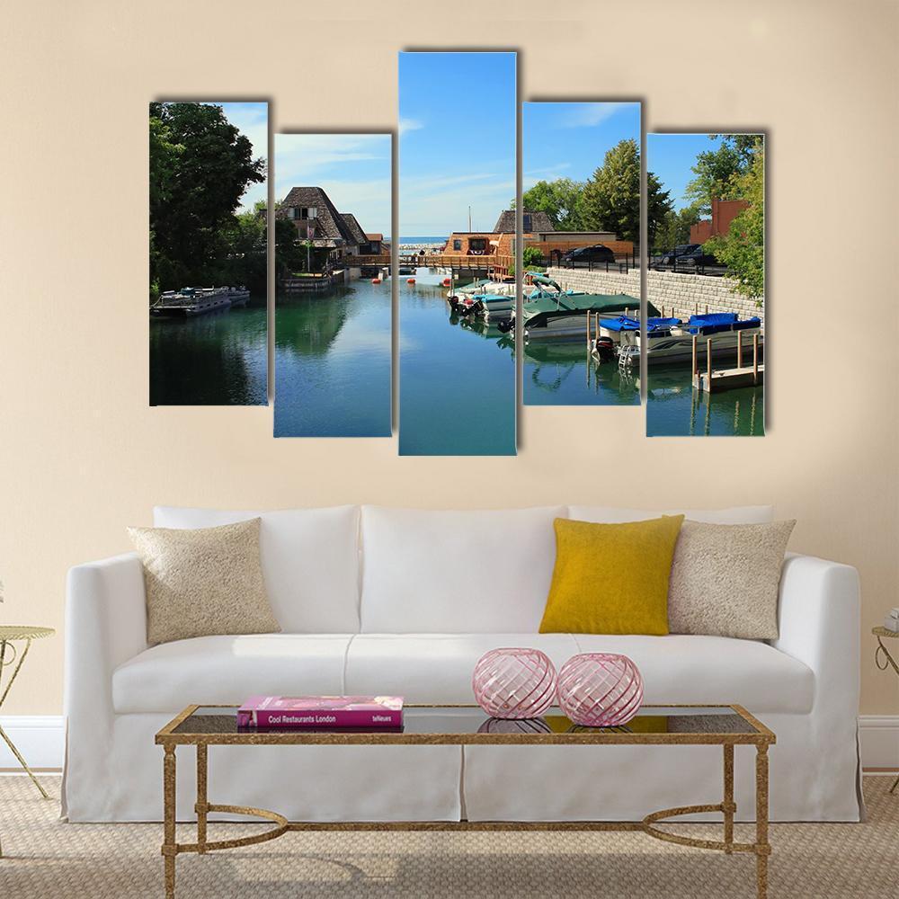 Popular Vacation Spot On Lake Michigan Canvas Wall Art-5 Pop-Gallery Wrap-47" x 32"-Tiaracle