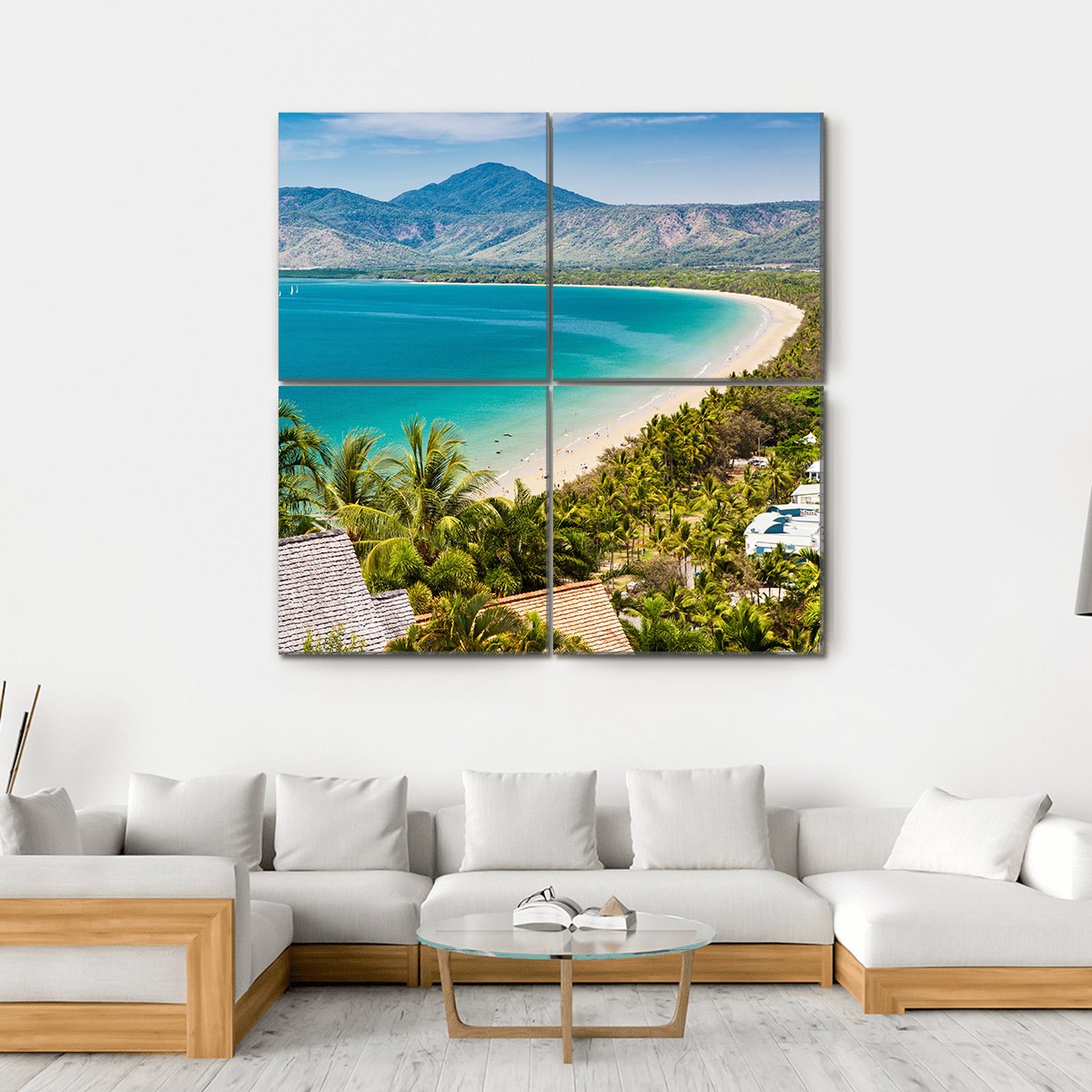 Port Douglas Beach Canvas Wall Art-4 Square-Gallery Wrap-17" x 17"-Tiaracle