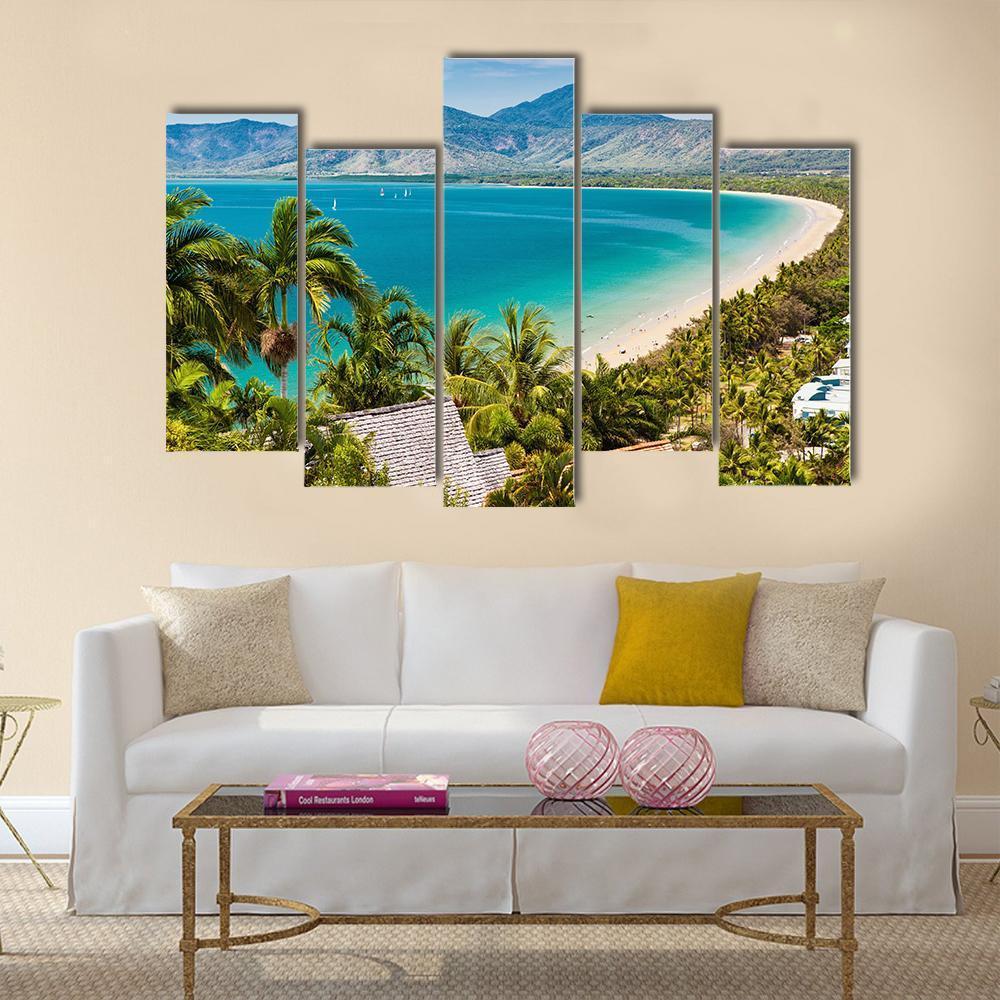 Port Douglas Beach Canvas Wall Art-5 Pop-Gallery Wrap-47" x 32"-Tiaracle