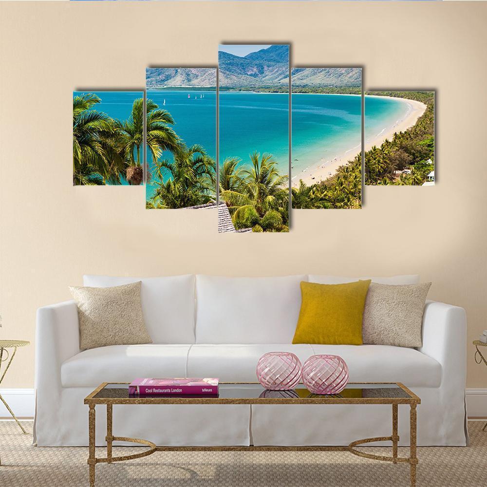 Port Douglas Beach Canvas Wall Art-5 Star-Gallery Wrap-62&quot; x 32&quot;-Tiaracle