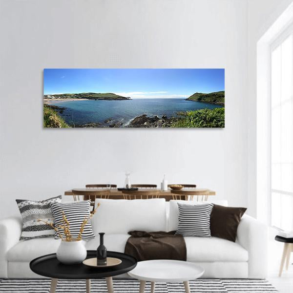 Port Erin At Day Time Panoramic Canvas Wall Art-3 Piece-25" x 08"-Tiaracle