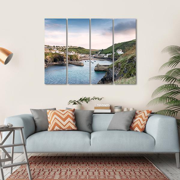 Port Isaac On The North Coast Of Cornwall Canvas Wall Art-4 Horizontal-Gallery Wrap-34" x 24"-Tiaracle