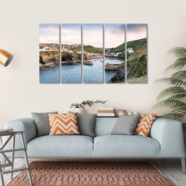 Port Isaac On The North Coast Of Cornwall Canvas Wall Art-5 Horizontal-Gallery Wrap-22" x 12"-Tiaracle