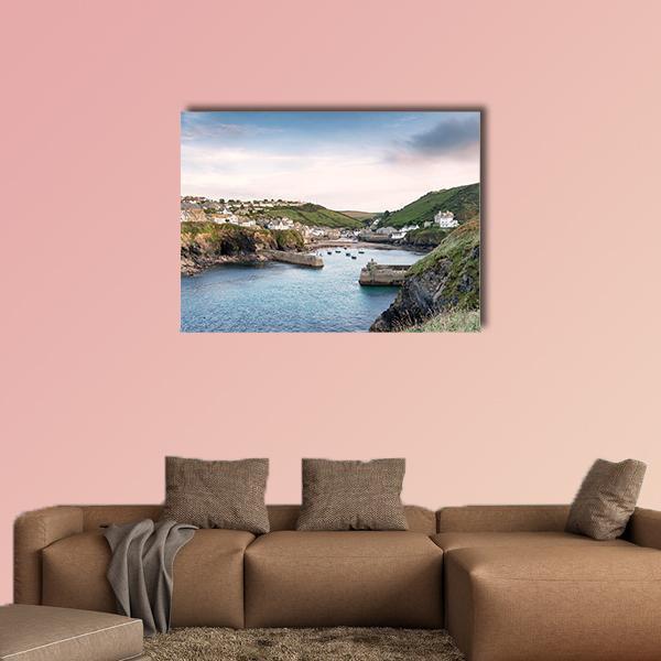 Port Isaac On The North Coast Of Cornwall Canvas Wall Art-1 Piece-Gallery Wrap-48" x 32"-Tiaracle