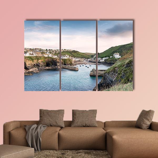 Port Isaac On The North Coast Of Cornwall Canvas Wall Art-3 Horizontal-Gallery Wrap-37" x 24"-Tiaracle