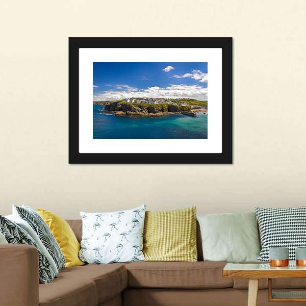 Port Isaac Village Canvas Wall Art-1 Piece-Framed Print-20" x 16"-Tiaracle