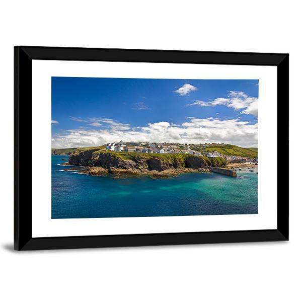 Port Isaac Village Canvas Wall Art-3 Horizontal-Gallery Wrap-25" x 16"-Tiaracle