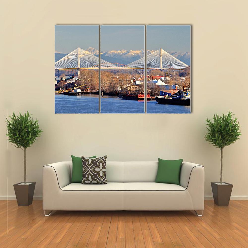 Port Mann Bridge Canvas Wall Art-3 Horizontal-Gallery Wrap-37" x 24"-Tiaracle