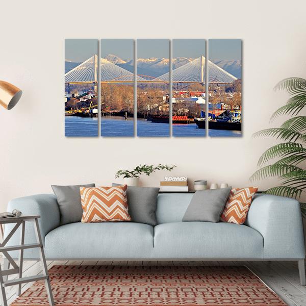 Port Mann Bridge Canvas Wall Art-5 Horizontal-Gallery Wrap-22" x 12"-Tiaracle