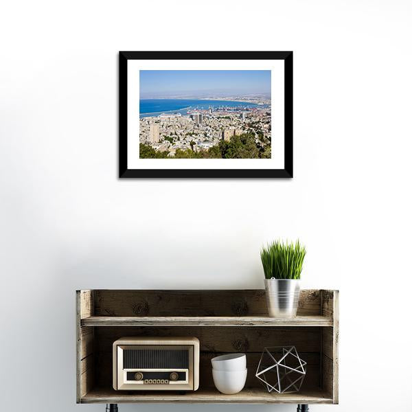 Port Of Haifa Israel Canvas Wall Art-3 Horizontal-Gallery Wrap-25" x 16"-Tiaracle