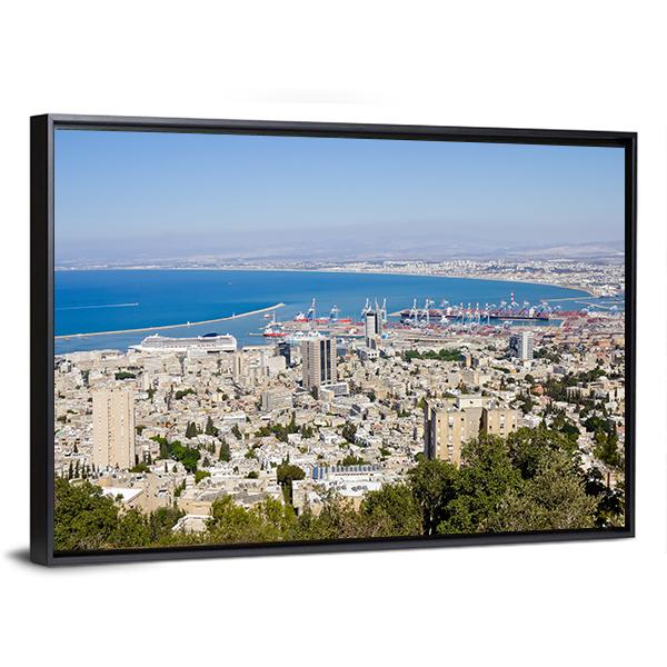 Port Of Haifa Israel Canvas Wall Art-3 Horizontal-Gallery Wrap-25" x 16"-Tiaracle