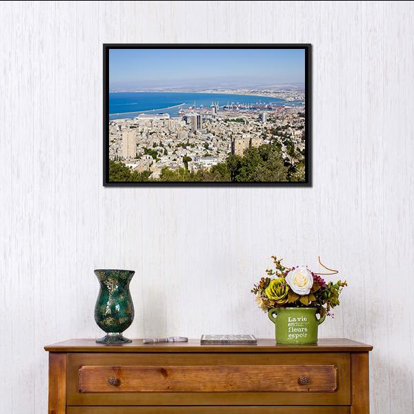 Port Of Haifa Israel Canvas Wall Art-3 Horizontal-Gallery Wrap-25" x 16"-Tiaracle