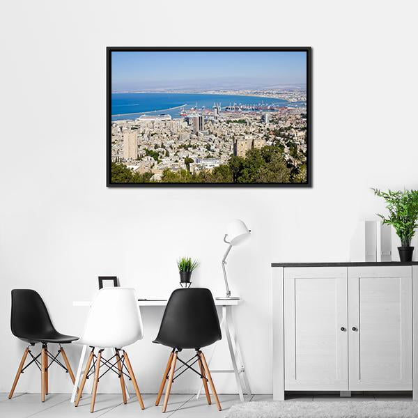 Port Of Haifa Israel Canvas Wall Art-3 Horizontal-Gallery Wrap-25" x 16"-Tiaracle