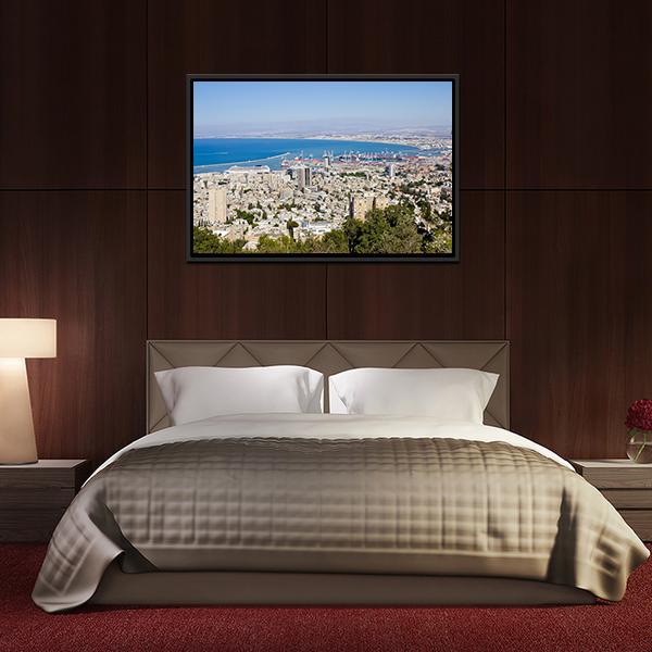 Port Of Haifa Israel Canvas Wall Art-3 Horizontal-Gallery Wrap-25" x 16"-Tiaracle
