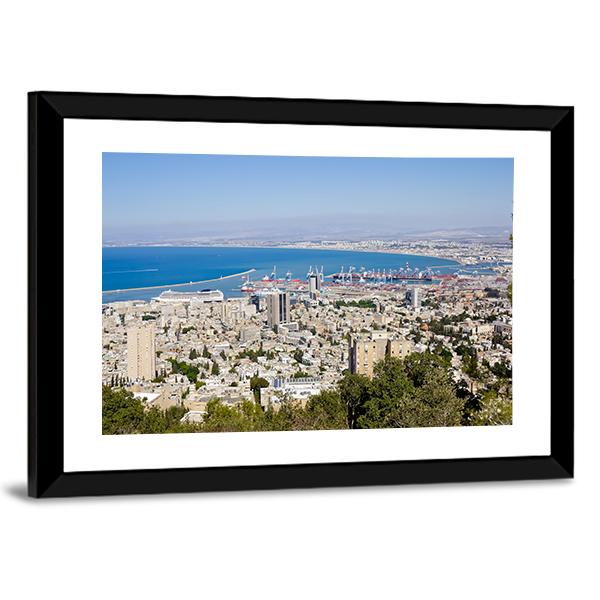 Port Of Haifa Israel Canvas Wall Art-3 Horizontal-Gallery Wrap-25" x 16"-Tiaracle