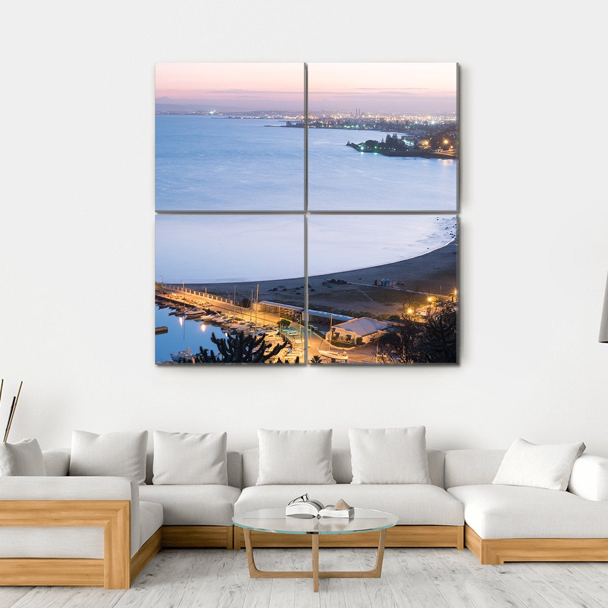 Port Of Sidi Bou Said Near Tunis Canvas Wall Art-4 Square-Gallery Wrap-17" x 17"-Tiaracle