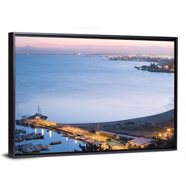 Port Of Sidi Bou Said Near Tunis Canvas Wall Art-3 Horizontal-Gallery Wrap-25" x 16"-Tiaracle
